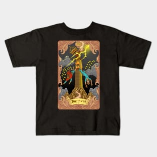 The Tower Tarot Card Kids T-Shirt